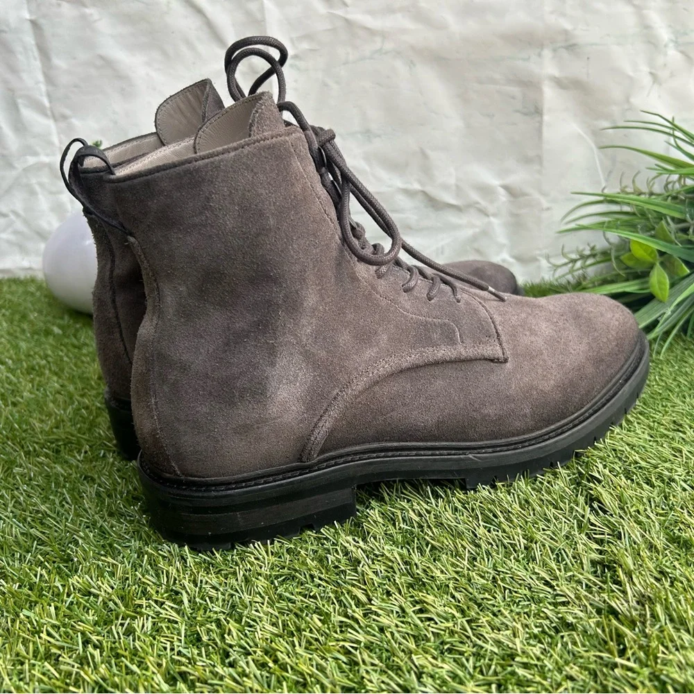 AllSaints Kyle suede lace up boots in charcoal grey $354 men size US 11 gently